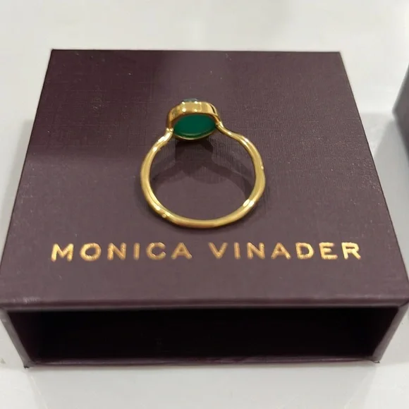 MONICA VINADER Gold Ring with Green Gemstone - Picture 4 of 5